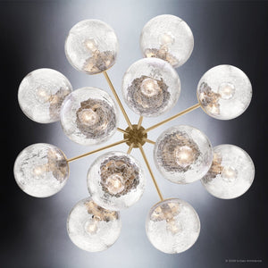 Urban Ambiance - Chandelier - UKC20658 Mid-Century Modern Indoor Chandelier, 22.25''H x 30''W x 30''Dep, Champagne Bronze Finish, Hartwell Collection -