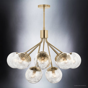 Urban Ambiance - Chandelier - UKC20658 Mid-Century Modern Indoor Chandelier, 22.25''H x 30''W x 30''Dep, Champagne Bronze Finish, Hartwell Collection -