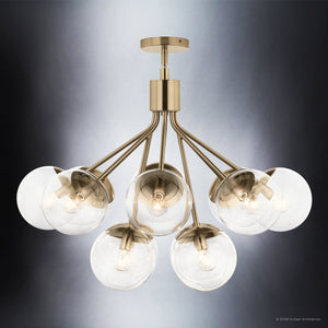 Urban Ambiance - Chandelier - UKC20659 Mid-Century Modern Indoor Chandelier, 22.25''H x 30''W x 30''Dep, Champagne Bronze Finish, Hartwell Collection -