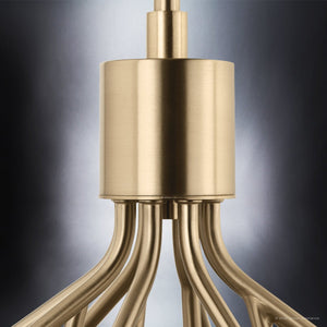 Urban Ambiance - Chandelier - UKC20659 Mid-Century Modern Indoor Chandelier, 22.25''H x 30''W x 30''Dep, Champagne Bronze Finish, Hartwell Collection -