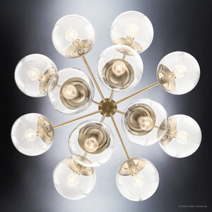Urban Ambiance - Chandelier - UKC20659 Mid-Century Modern Indoor Chandelier, 22.25''H x 30''W x 30''Dep, Champagne Bronze Finish, Hartwell Collection -