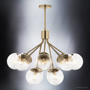 Urban Ambiance - Chandelier - UKC20659 Mid-Century Modern Indoor Chandelier, 22.25''H x 30''W x 30''Dep, Champagne Bronze Finish, Hartwell Collection -