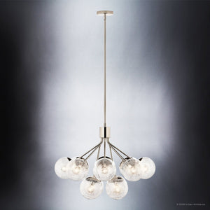Urban Ambiance - Chandelier - UKC20660 Mid-Century Modern Indoor Chandelier, 22.25''H x 30''W x 30''Dep, Polished Nickel Finish, Hartwell Collection -