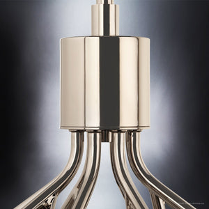 Urban Ambiance - Chandelier - UKC20660 Mid-Century Modern Indoor Chandelier, 22.25''H x 30''W x 30''Dep, Polished Nickel Finish, Hartwell Collection -