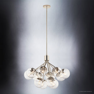 Urban Ambiance - Chandelier - UKC20661 Mid-Century Modern Indoor Chandelier, 22.25''H x 30''W x 30''Dep, Polished Nickel Finish, Hartwell Collection -