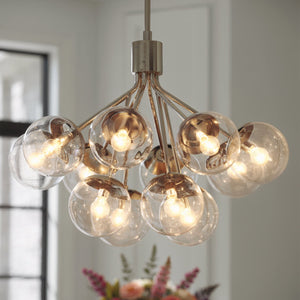 Urban Ambiance - Chandelier - UKC20661 Mid-Century Modern Indoor Chandelier, 22.25''H x 30''W x 30''Dep, Polished Nickel Finish, Hartwell Collection -