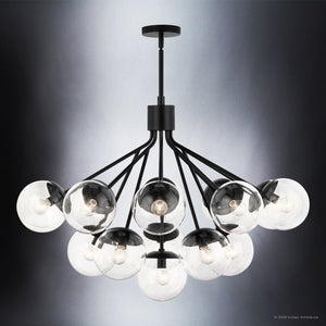 Urban Ambiance - Chandelier - UKC20663 Mid-Century Modern Indoor Chandelier, 26''H x 38''W x 38''Dep, Black Finish, Hartwell Collection -