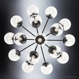 Urban Ambiance - Chandelier - UKC20663 Mid-Century Modern Indoor Chandelier, 26''H x 38''W x 38''Dep, Black Finish, Hartwell Collection -