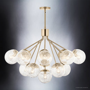 Urban Ambiance - Chandelier - UKC20664 Mid-Century Modern Indoor Chandelier, 26''H x 38''W x 38''Dep, Champagne Bronze Finish, Hartwell Collection -
