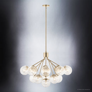 Urban Ambiance - Chandelier - UKC20664 Mid-Century Modern Indoor Chandelier, 26''H x 38''W x 38''Dep, Champagne Bronze Finish, Hartwell Collection -