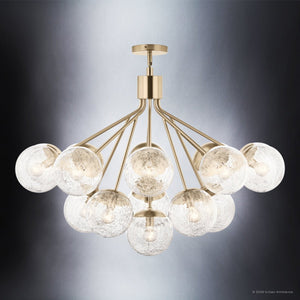 Urban Ambiance - Chandelier - UKC20664 Mid-Century Modern Indoor Chandelier, 26''H x 38''W x 38''Dep, Champagne Bronze Finish, Hartwell Collection -