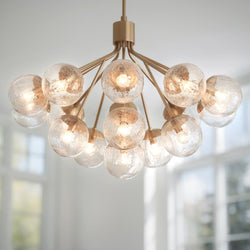 Urban Ambiance - Chandelier - UKC20664 Mid-Century Modern Indoor Chandelier, 26''H x 38''W x 38''Dep, Champagne Bronze Finish, Hartwell Collection -