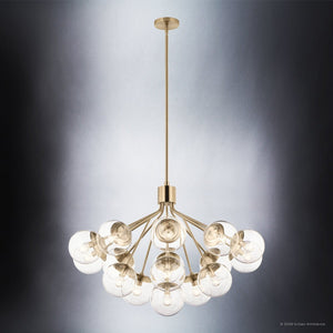 Urban Ambiance - Chandelier - UKC20665 Mid-Century Modern Indoor Chandelier, 26''H x 38''W x 38''Dep, Champagne Bronze Finish, Hartwell Collection -