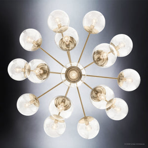 Urban Ambiance - Chandelier - UKC20665 Mid-Century Modern Indoor Chandelier, 26''H x 38''W x 38''Dep, Champagne Bronze Finish, Hartwell Collection -