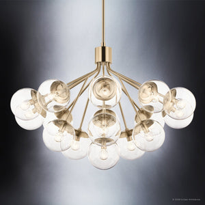 Urban Ambiance - Chandelier - UKC20665 Mid-Century Modern Indoor Chandelier, 26''H x 38''W x 38''Dep, Champagne Bronze Finish, Hartwell Collection -