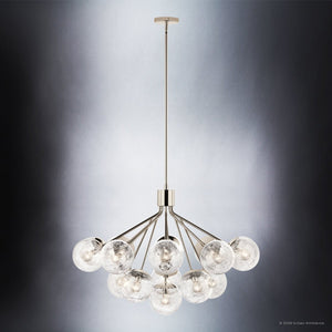 Urban Ambiance - Chandelier - UKC20666 Mid-Century Modern Indoor Chandelier, 26''H x 38''W x 38''Dep, Polished Nickel Finish, Hartwell Collection -