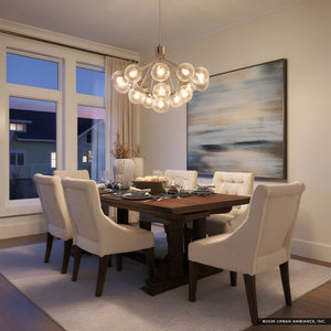 Urban Ambiance - Chandelier - UKC20666 Mid-Century Modern Indoor Chandelier, 26''H x 38''W x 38''Dep, Polished Nickel Finish, Hartwell Collection -