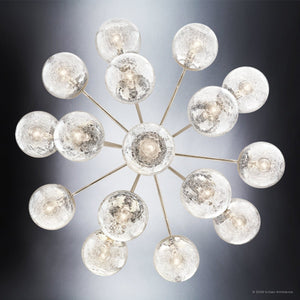 Urban Ambiance - Chandelier - UKC20666 Mid-Century Modern Indoor Chandelier, 26''H x 38''W x 38''Dep, Polished Nickel Finish, Hartwell Collection -
