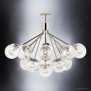 Urban Ambiance - Chandelier - UKC20666 Mid-Century Modern Indoor Chandelier, 26''H x 38''W x 38''Dep, Polished Nickel Finish, Hartwell Collection -