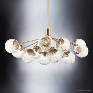 Urban Ambiance - Chandelier - UKC20670 Mid-Century Modern Indoor Chandelier, 17.75''H x 26.75''W x 26.75''Dep, Champagne Bronze Finish, Hartwell Collection -