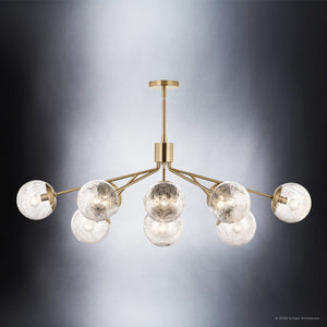 Urban Ambiance - Chandelier - UKC20670 Mid-Century Modern Indoor Chandelier, 17.75''H x 26.75''W x 26.75''Dep, Champagne Bronze Finish, Hartwell Collection -
