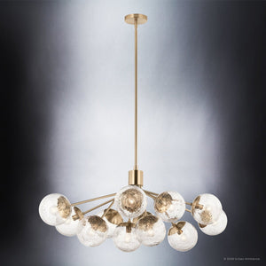 Urban Ambiance - Chandelier - UKC20670 Mid-Century Modern Indoor Chandelier, 17.75''H x 26.75''W x 26.75''Dep, Champagne Bronze Finish, Hartwell Collection -