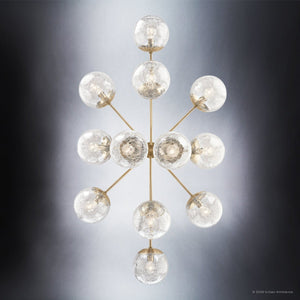 Urban Ambiance - Chandelier - UKC20670 Mid-Century Modern Indoor Chandelier, 17.75''H x 26.75''W x 26.75''Dep, Champagne Bronze Finish, Hartwell Collection -