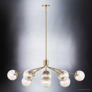 Urban Ambiance - Chandelier - UKC20670 Mid-Century Modern Indoor Chandelier, 17.75''H x 26.75''W x 26.75''Dep, Champagne Bronze Finish, Hartwell Collection -