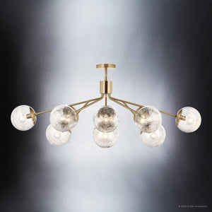 Urban Ambiance - Chandelier - UKC20670 Mid-Century Modern Indoor Chandelier, 17.75''H x 26.75''W x 26.75''Dep, Champagne Bronze Finish, Hartwell Collection -