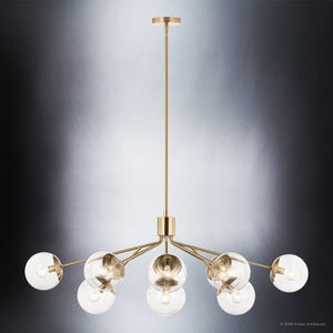 Urban Ambiance - Chandelier - UKC20671 Mid-Century Modern Indoor Chandelier, 17.75''H x 26.75''W x 26.75''Dep, Champagne Bronze Finish, Hartwell Collection -