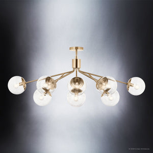Urban Ambiance - Chandelier - UKC20671 Mid-Century Modern Indoor Chandelier, 17.75''H x 26.75''W x 26.75''Dep, Champagne Bronze Finish, Hartwell Collection -