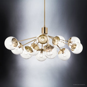 Urban Ambiance - Chandelier - UKC20671 Mid-Century Modern Indoor Chandelier, 17.75''H x 26.75''W x 26.75''Dep, Champagne Bronze Finish, Hartwell Collection -