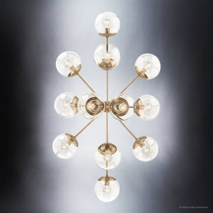 Urban Ambiance - Chandelier - UKC20671 Mid-Century Modern Indoor Chandelier, 17.75''H x 26.75''W x 26.75''Dep, Champagne Bronze Finish, Hartwell Collection -