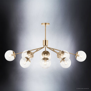 Urban Ambiance - Chandelier - UKC20671 Mid-Century Modern Indoor Chandelier, 17.75''H x 26.75''W x 26.75''Dep, Champagne Bronze Finish, Hartwell Collection -