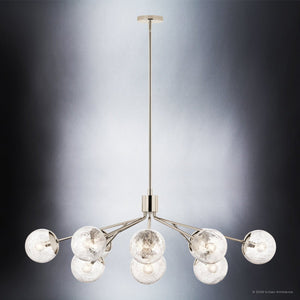 Urban Ambiance - Chandelier - UKC20672 Mid-Century Modern Indoor Chandelier, 17.75''H x 26.75''W x 26.75''Dep, Polished Nickel Finish, Hartwell Collection -