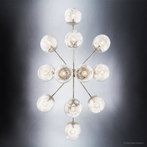 Urban Ambiance - Chandelier - UKC20672 Mid-Century Modern Indoor Chandelier, 17.75''H x 26.75''W x 26.75''Dep, Polished Nickel Finish, Hartwell Collection -
