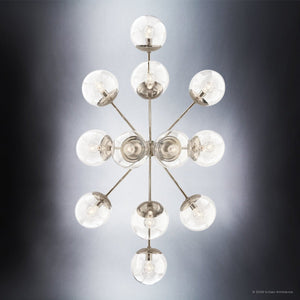 Urban Ambiance - Chandelier - UKC20673 Mid-Century Modern Indoor Chandelier, 17.75''H x 26.75''W x 26.75''Dep, Polished Nickel Finish, Hartwell Collection -