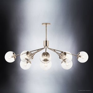Urban Ambiance - Chandelier - UKC20673 Mid-Century Modern Indoor Chandelier, 17.75''H x 26.75''W x 26.75''Dep, Polished Nickel Finish, Hartwell Collection -