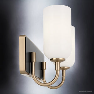 Urban Ambiance - Bath Light - UKC20682 New Traditional Indoor Bath Light, 10.25''H x 14.25''W x 6.5''Dep, Champagne Bronze Finish, Ironwood Collection -