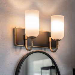 Urban Ambiance - Bath Light - UKC20682 New Traditional Indoor Bath Light, 10.25''H x 14.25''W x 6.5''Dep, Champagne Bronze Finish, Ironwood Collection -
