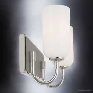 Urban Ambiance - Bath Light - UKC20683 New Traditional Indoor Bath Light, 10.25''H x 14.25''W x 6.5''Dep, Polished Nickel Finish, Ironwood Collection -