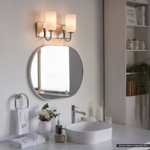 Urban Ambiance - Bath Light - UKC20683 New Traditional Indoor Bath Light, 10.25''H x 14.25''W x 6.5''Dep, Polished Nickel Finish, Ironwood Collection -