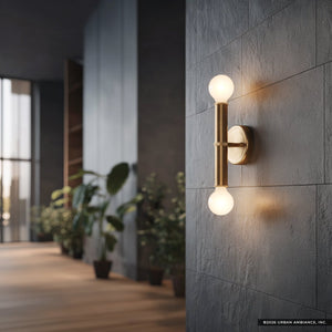Urban Ambiance - Wall Sconce - UKC20690 Mid-Century Modern Indoor Wall Sconce, 9.75''H x 5''W x 4''Dep, Champagne Bronze Finish, Kingsbury Collection -