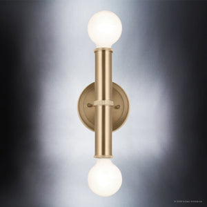 Urban Ambiance - Wall Sconce - UKC20690 Mid-Century Modern Indoor Wall Sconce, 9.75''H x 5''W x 4''Dep, Champagne Bronze Finish, Kingsbury Collection -
