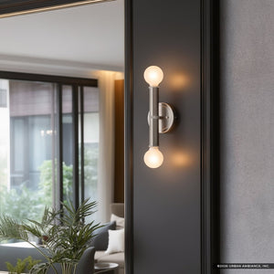 Urban Ambiance - Wall Sconce - UKC20691 Mid-Century Modern Indoor Wall Sconce, 9.75''H x 5''W x 4''Dep, Brushed Nickel Finish, Kingsbury Collection -
