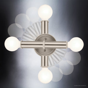 Urban Ambiance - Wall Sconce - UKC20691 Mid-Century Modern Indoor Wall Sconce, 9.75''H x 5''W x 4''Dep, Brushed Nickel Finish, Kingsbury Collection -