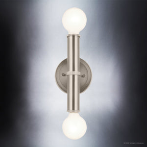Urban Ambiance - Wall Sconce - UKC20691 Mid-Century Modern Indoor Wall Sconce, 9.75''H x 5''W x 4''Dep, Brushed Nickel Finish, Kingsbury Collection -