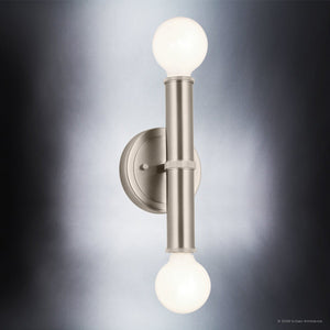 Urban Ambiance - Wall Sconce - UKC20691 Mid-Century Modern Indoor Wall Sconce, 9.75''H x 5''W x 4''Dep, Brushed Nickel Finish, Kingsbury Collection -
