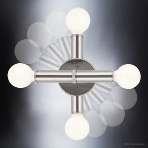 Urban Ambiance - Wall Sconce - UKC20692 Mid-Century Modern Indoor Wall Sconce, 9.75''H x 5''W x 4''Dep, Polished Nickel Finish, Kingsbury Collection -