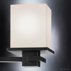 Urban Ambiance - Wall Sconce - UKC20700 Art Deco Indoor Wall Sconce, 6.5''H x 5''W x 6.75''Dep, Black Finish, Langford Collection -